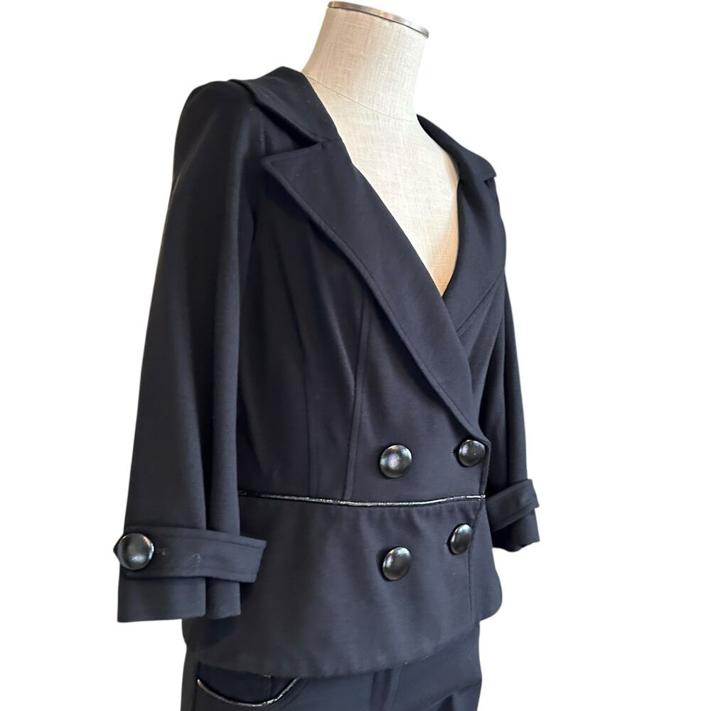 Vintage Cache Black Blazer Womens Sz Large Y2K Power Dressing Parisian Chic - Picture 4 of 16